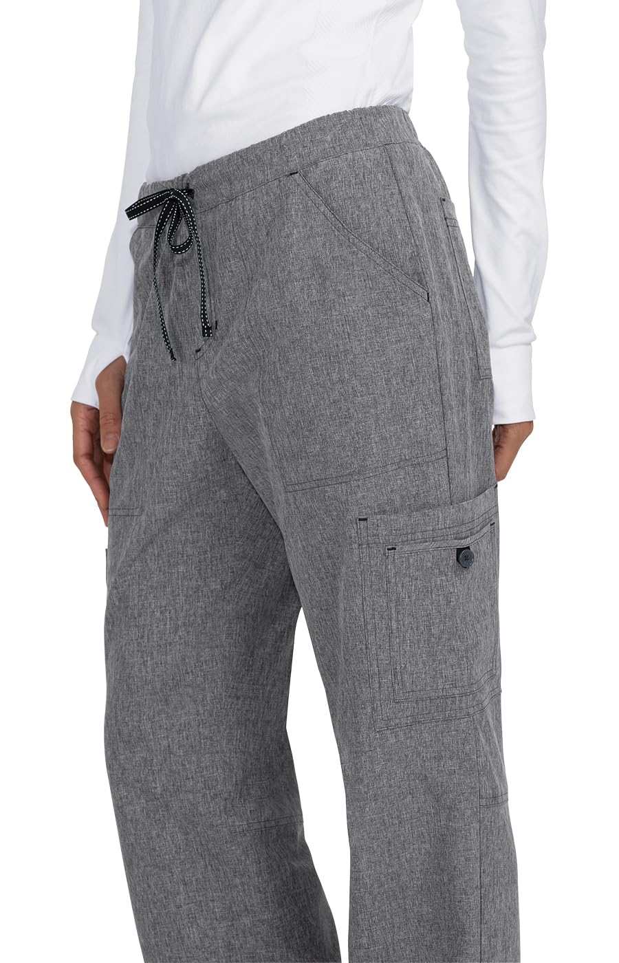 KOI Basics 731 Women's Holly Scrub Pants (Heather Grey, X-Small) - Image 3
