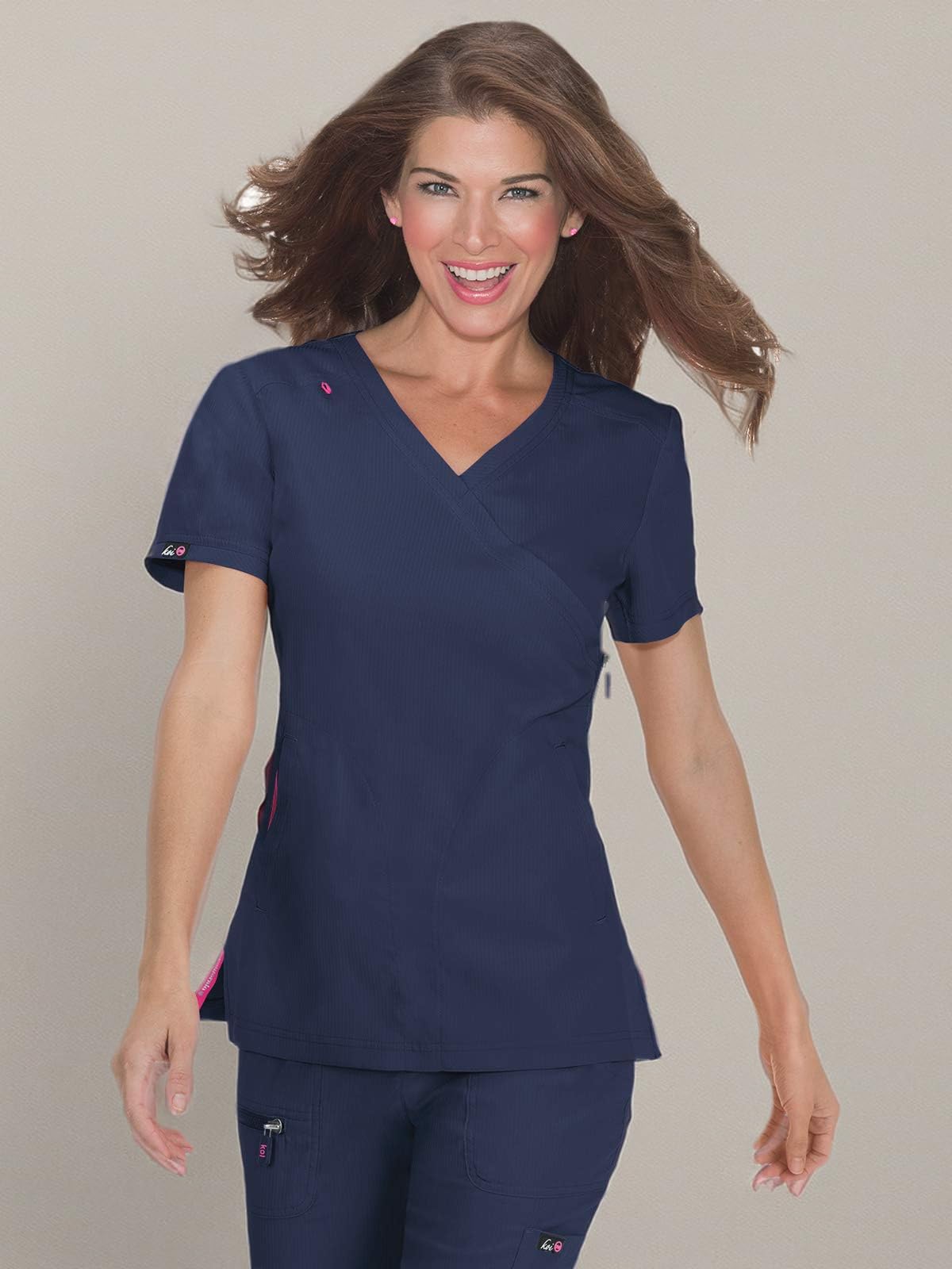 KOI Lite Philosophy Women's 3-Pocket Mock-Wrap Scrub Top - Image 5