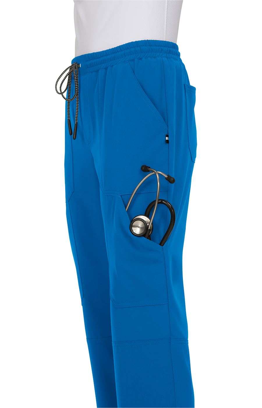 KOI Next Gen Women's 7 Pocket Good Vibe Jogger Scrub Pants with 4-Way Stretch and Elastic Waistband Royal Blue X-Small - Image 3