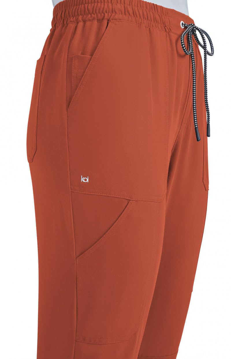 KOI Next Gen Women's 7 Pocket Good Vibe Jogger Scrub Pants with 4-Way Stretch and Elastic Waistband Wisteria 3X-Large - Image 4